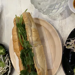 a sub sandwich on a plate