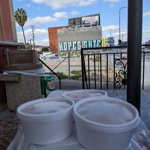 Takeout on the patio