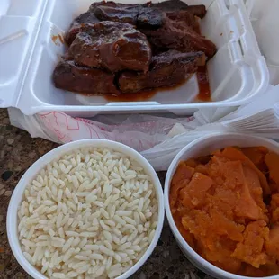 Ribs, rice and yams