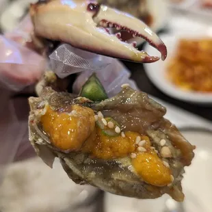 Delicious raw crab