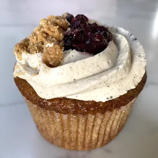 The Marina...chai cake, fresh blackberry compote, brown butter amaretto buttercream