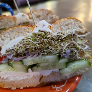 A bagel sandwich