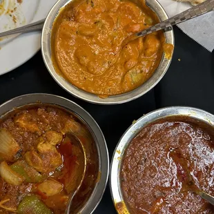 Veg Korma, Lamb Curry , Karahi Chicken