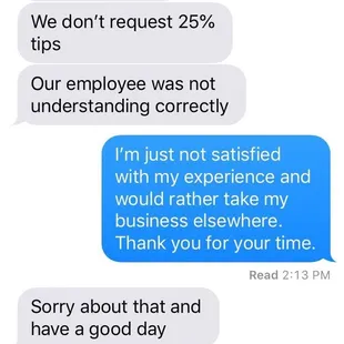 They text me after I left disappointed. Thanks but No Thanks!