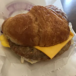 Sausage, Egg and Cheese Croissant Sandwich