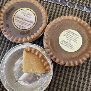 Chocolate Cream Pie, Sweet Potato Pie, Coconut Cream Pie