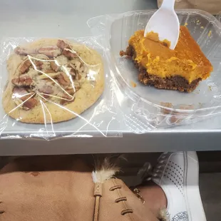 Sweet Potato delight and Chocolate chip cookie with pecans