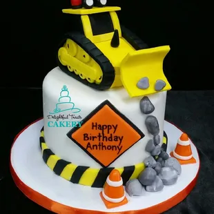 a construction themed birthday cake