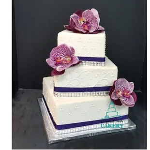 a three tiered wedding cake