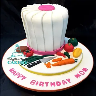 Chef hat birthday cake