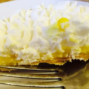 Half of a lemon tart.  This is delicious.  The crust tastes like shortbread.  They also have really good hazelnut coffee.