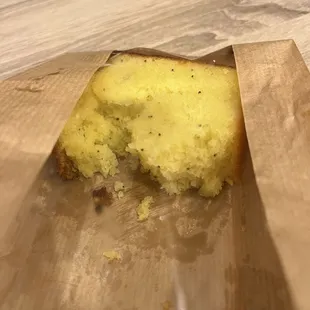Half eaten lemon loaf