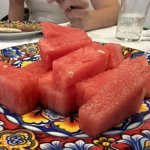 If you are lucky you get complimentary fresh fruit to end your meal, yum