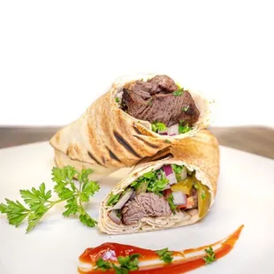 Steak kabob pita filet mignon.