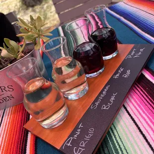 The wine tasting - and so beautifully displayed!