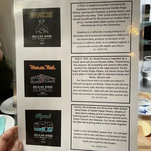 Description or their wines.