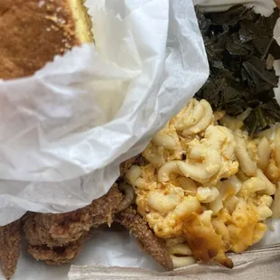 White Meat (Breast &amp; Wing) Platter w/collards and mac &amp; cheese