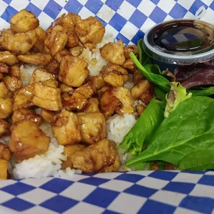 Chicken teriyaki with side salad