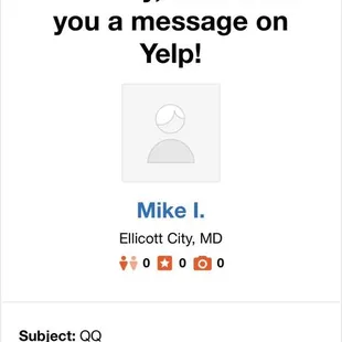 Harassment from someone linked to this business that wasn't happy about my review