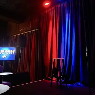 red, blue, and purple lights