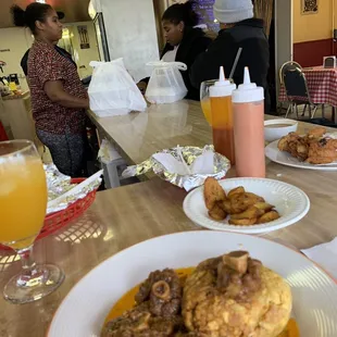 Ox tail, mofongo and maduros