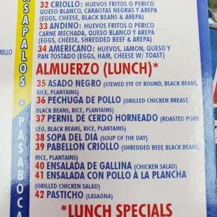 menu