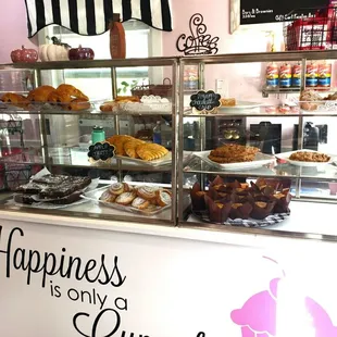 a display of pastries and pastries