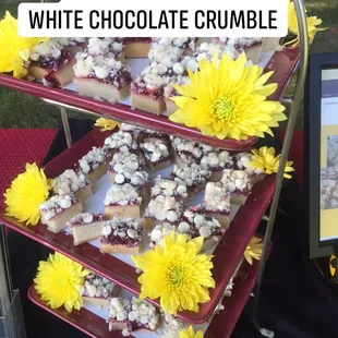 White chocolate raspberry bars