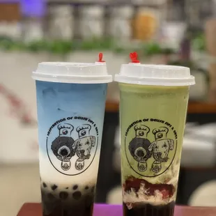1. Blue Sky Lover Boba Milk Tea 2. Ruby and Jade Boba Milk Tea
