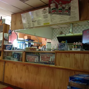 The menu board inside