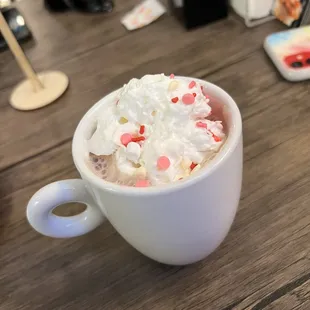 Hot chocolate! How cute are those sprinkles?!