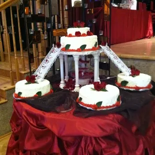 a wedding cake on a table