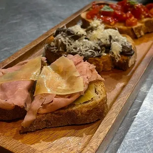 Trio of crostini