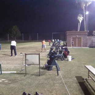 The driving range is well lit and in reasonably good shape.