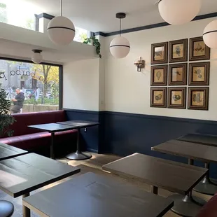 tables and booths in a restaurant