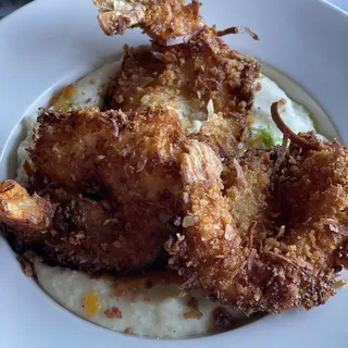 Coconut Panko Shrimp & Grits