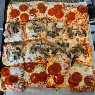 Pizza after I finished baking it at home!