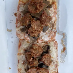 Hot sausage and mushroom