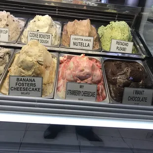 an assortment of ice creams