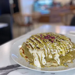 a dessert on a plate