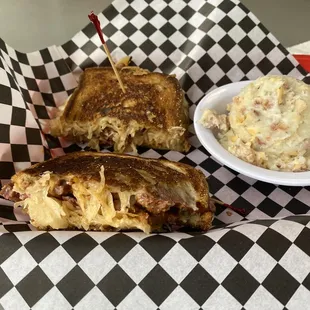 Reuben and potato salad