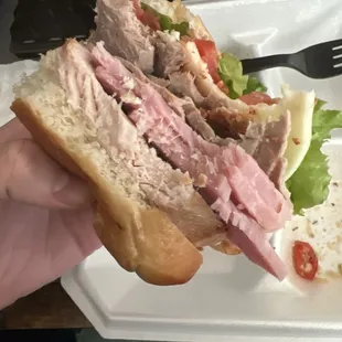 Giant Club Sub with huge slices of meat!