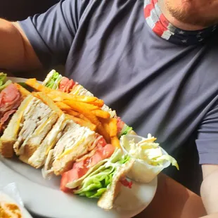 Club sandwich really big and tasty