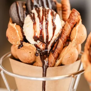 Cookies and Cream Bubble Waffle