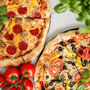 Veggie &amp; Supreme Pizzas