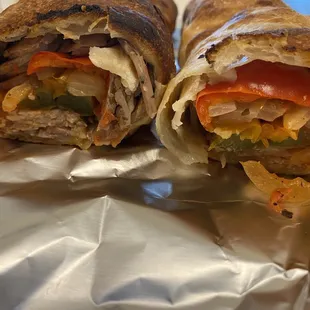Inside of Sausage and Pepper Roll