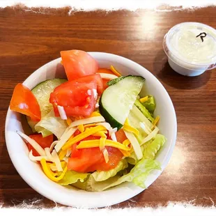 Simple side salad - small, but super fresh