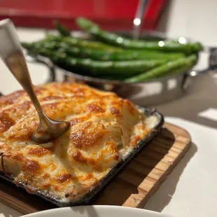 Buttered Fresh Asparagus and Au Gratin potatoes
