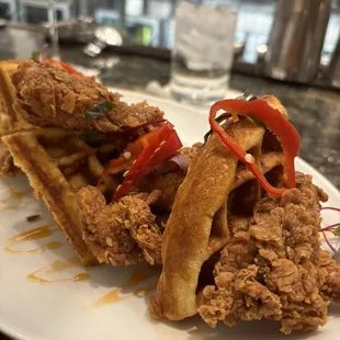 Fried chicken and waffles (lunch)