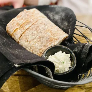 Italian bread &amp; whipped herbed butter yummy :)'